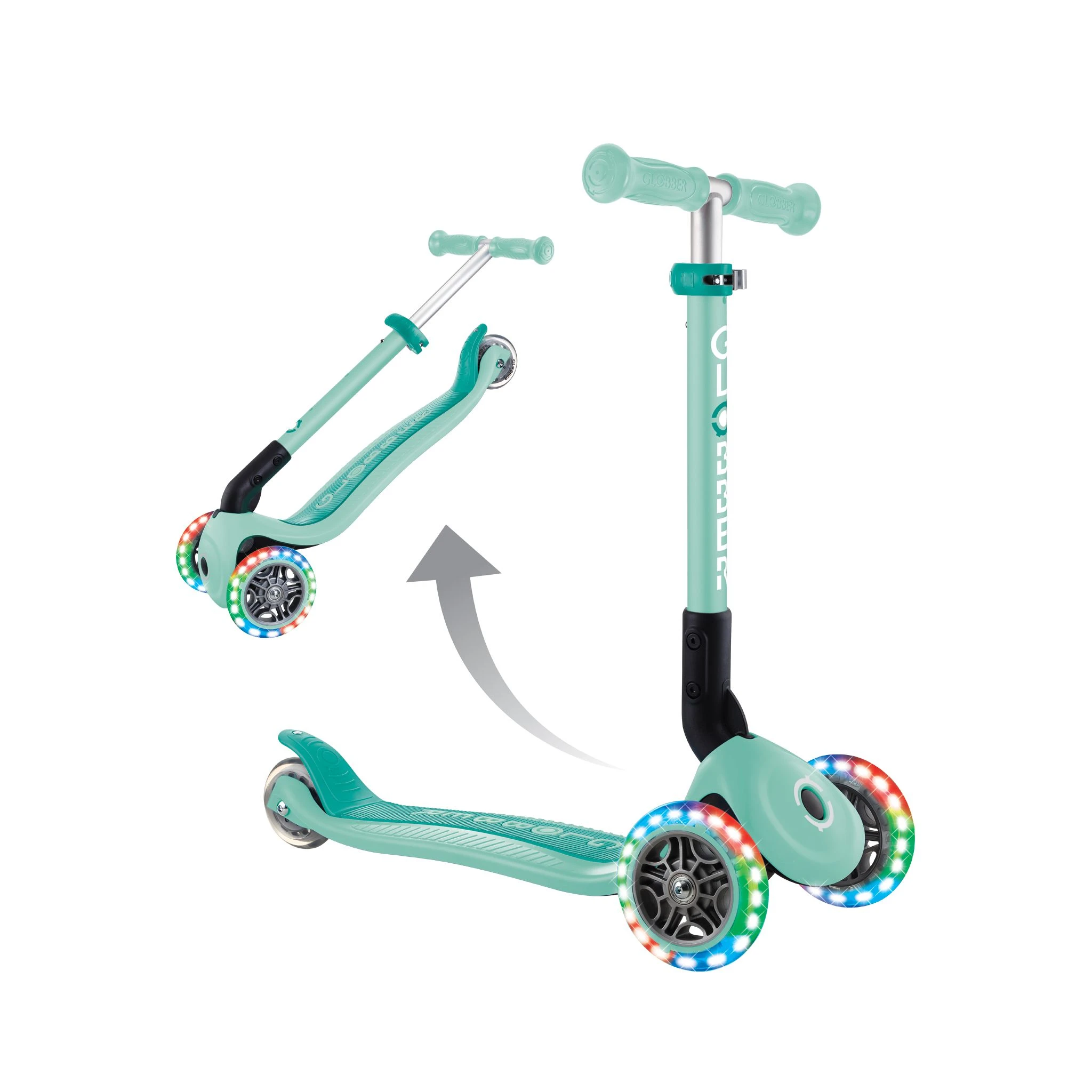 Globber Junior Foldable Lights Mint